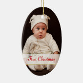 Baby's eerste kerstfoto-versiering keramisch ornament (Rechts)