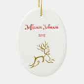 Baby's eerste kerstfoto-versiering keramisch ornament (Achterkant)