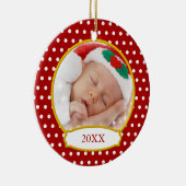 Baby's eerste kerstfoto-versiering keramisch ornament (Rechts)
