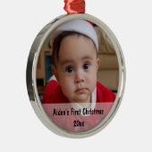 Baby's eerste kerstfoto-versiering metalen ornament (Rechts)