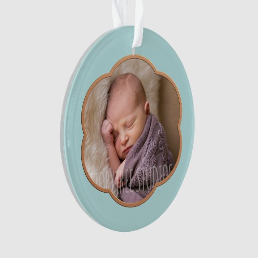 Baby's eerste kerstfoto-versiering ornament (voorkant)