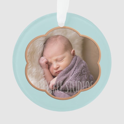 Baby's eerste kerstfoto-versiering ornament (voorkant)