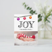 Baby's eerste kerstfoto Waterverf Feestdagenkaart (Staand voorkant)