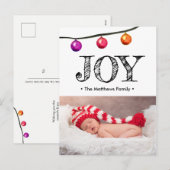 Baby's eerste kerstfoto Waterverf Feestdagenkaart (Voorkant / Achterkant)