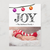 Baby's eerste kerstfoto Waterverf Feestdagenkaart (Voorkant)