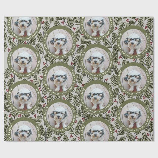 Baby's eerste kerstfoto - Whimsical Branches Cadeaupapier (Vlak)