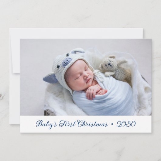 Baby's eerste kerstfotofeestkaart feestdagenkaart (Voorkant)
