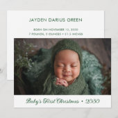 Baby's eerste kerstfotofeestkaart feestdagenkaart (Voorkant / Achterkant)