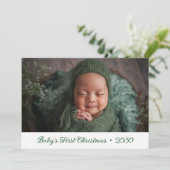 Baby's eerste kerstfotofeestkaart feestdagenkaart (Staand voorkant)