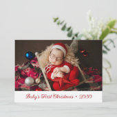 Baby's eerste kerstfotofeestkaart feestdagenkaart (Staand voorkant)