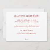 Baby's eerste kerstfotofeestkaart feestdagenkaart (Achterkant)