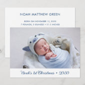 Baby's eerste kerstfotofeestkaart feestdagenkaart (Voorkant / Achterkant)