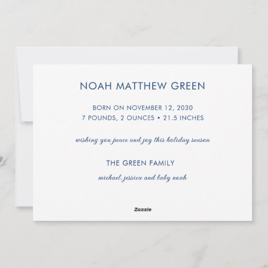 Baby's eerste kerstfotofeestkaart feestdagenkaart (Achterkant)