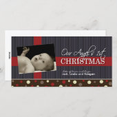 Baby's eerste kerstfotokaart feestdagenkaart (Voorkant / Achterkant)