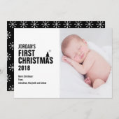 Baby's eerste kerstfotokaart feestdagenkaart (Voorkant / Achterkant)