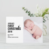 Baby's eerste kerstfotokaart feestdagenkaart (Staand voorkant)