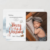 Baby's eerste kerstfotokaart feestdagenkaart (Voorkant / Achterkant)