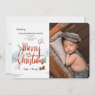 Baby's eerste kerstfotokaart feestdagenkaart