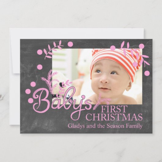 Baby's eerste kerstfotokaart kaart (Voorkant)