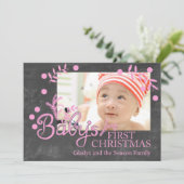 Baby's eerste kerstfotokaart kaart (Staand voorkant)