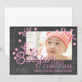 Baby's eerste kerstfotokaart kaart (Voorkant / Achterkant)