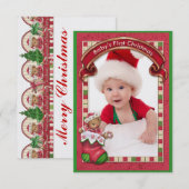 Baby's eerste kerstfotokaart - SRF Kaart (Voorkant / Achterkant)