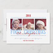 Baby's eerste kerstfotokaart voor Baby Boy Feestdagenkaart (Voorkant)