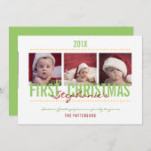 Baby's eerste kerstfotokaart voor Baby Feestdagenkaart (Voorkant / Achterkant)