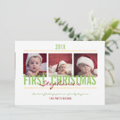 Baby's eerste kerstfotokaart voor Baby Feestdagenkaart (Staand voorkant)