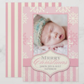 Baby's eerste kerstfotokaarten feestdagenkaart (Voorkant / Achterkant)