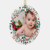 Baby's eerste kerstfotokerrie keramisch ornament (Rechts)