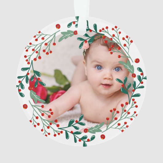 Baby's eerste kerstfotokerrie ornament (achterkant)
