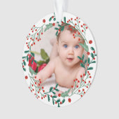Baby's eerste kerstfotokerrie ornament (voorkant)
