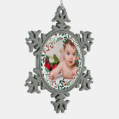 Baby's eerste kerstfotokerrie tin sneeuwvlok ornament (Links)