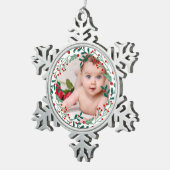 Baby's eerste kerstfotokerrie tin sneeuwvlok ornament (Rechts)