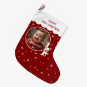 Baby's eerste kerstfotokous grote kerstsok (Voorkant (Hangend))