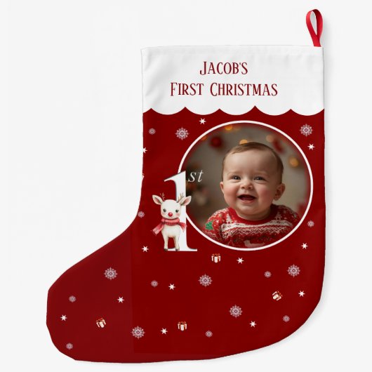 Baby's eerste kerstfotokous grote kerstsok (Achterkant)