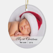 Baby's  | Eerste kerstfotoversiering Keramisch Ornament (Links)