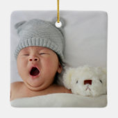 Baby's eerste kerstgeboorte foto Foto Keramisch Ornament (Achterkant)