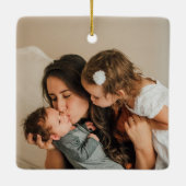 Baby's eerste kerstgeboorte foto keramisch ornament (Achterkant)