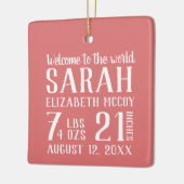 Baby's eerste kerstgeboorte foto keramisch ornament (Links)