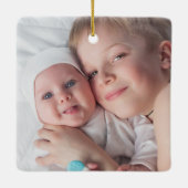 Baby's eerste kerstgeboorte foto keramisch ornament (Achterkant)