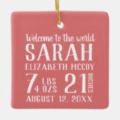 Baby's eerste kerstgeboorte foto keramisch ornament (Voorkant)