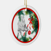 Baby's eerste kerstgeit Baby Keramisch Ornament (Rechts)