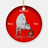 Baby's eerste kerstgeit Baby Keramisch Ornament (Achterkant)