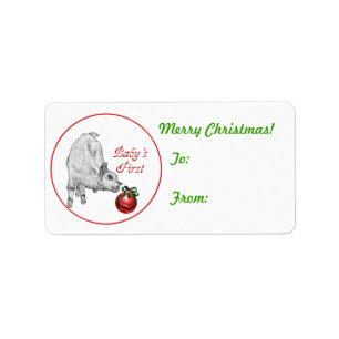 Baby's eerste kerstgeit Label Sticker