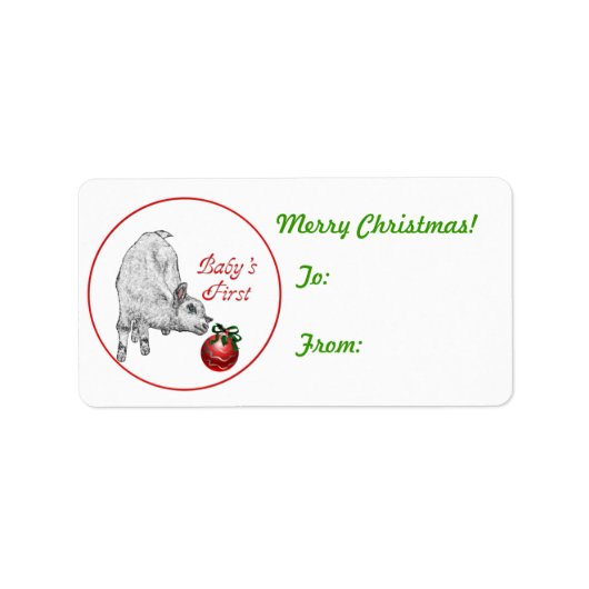 Baby's eerste kerstgeit Label Sticker (Voorkant)