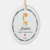 Baby's eerste kerstgiraf keramisch ornament (Rechts)