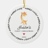 Baby's eerste kerstgiraf keramisch ornament (Voorkant)