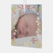 Baby's Eerste kerstglas Square Ornament (Voorkant links)